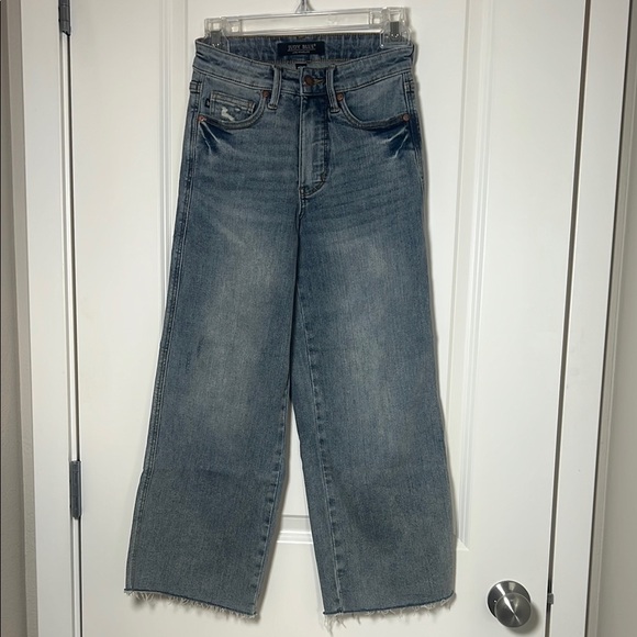 Judy Bloom Light Blue Denim Raw Hem Size 24 - Picture 1 of 7